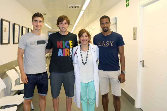 Aitor Ortega, Sergio García, la cardióloga Laura Quintas y Thaylor Lubazandio.