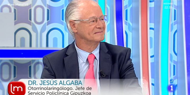 El Dr. Jesús Algaba, del Servicio de Otorrinolaringología de Policlínica Gipuzkoa, explicó la diferencia entre mareo y vértigo en el programa de TVE1 “La Mañana”.