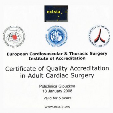 Certificación del European Cardiovascular & Thoracic Surgery Institute