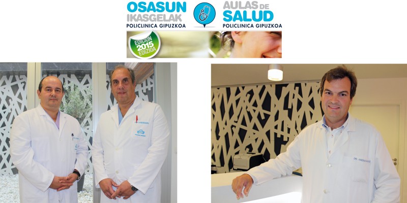 De izquierda a derecha los Dres. José Luis Elósegui y Javier Murgoitio, Dr. Juan Ignacio Arenas, especialista en aparato digestivo