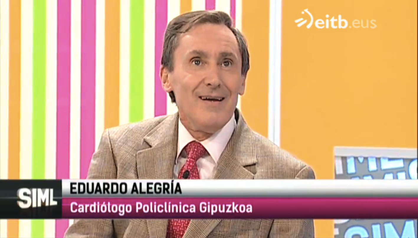 El cardiólogo, Eduardo Alegría, acudió este pasado jueves por la tarde al programa “Sin ir más lejos”, que presenta, Klaudio Landa en ETB2.