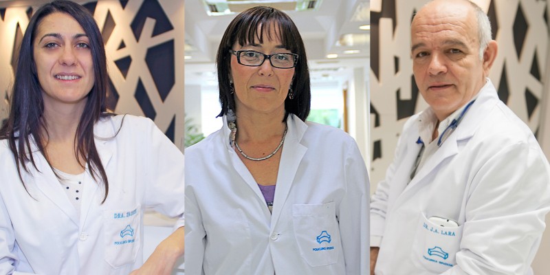 Los ginecólogos de la Unidad de la Muejr de Policlínica Gipuzkoa: Carmen Tauste, Edurne Uzcudun y Toño Lara