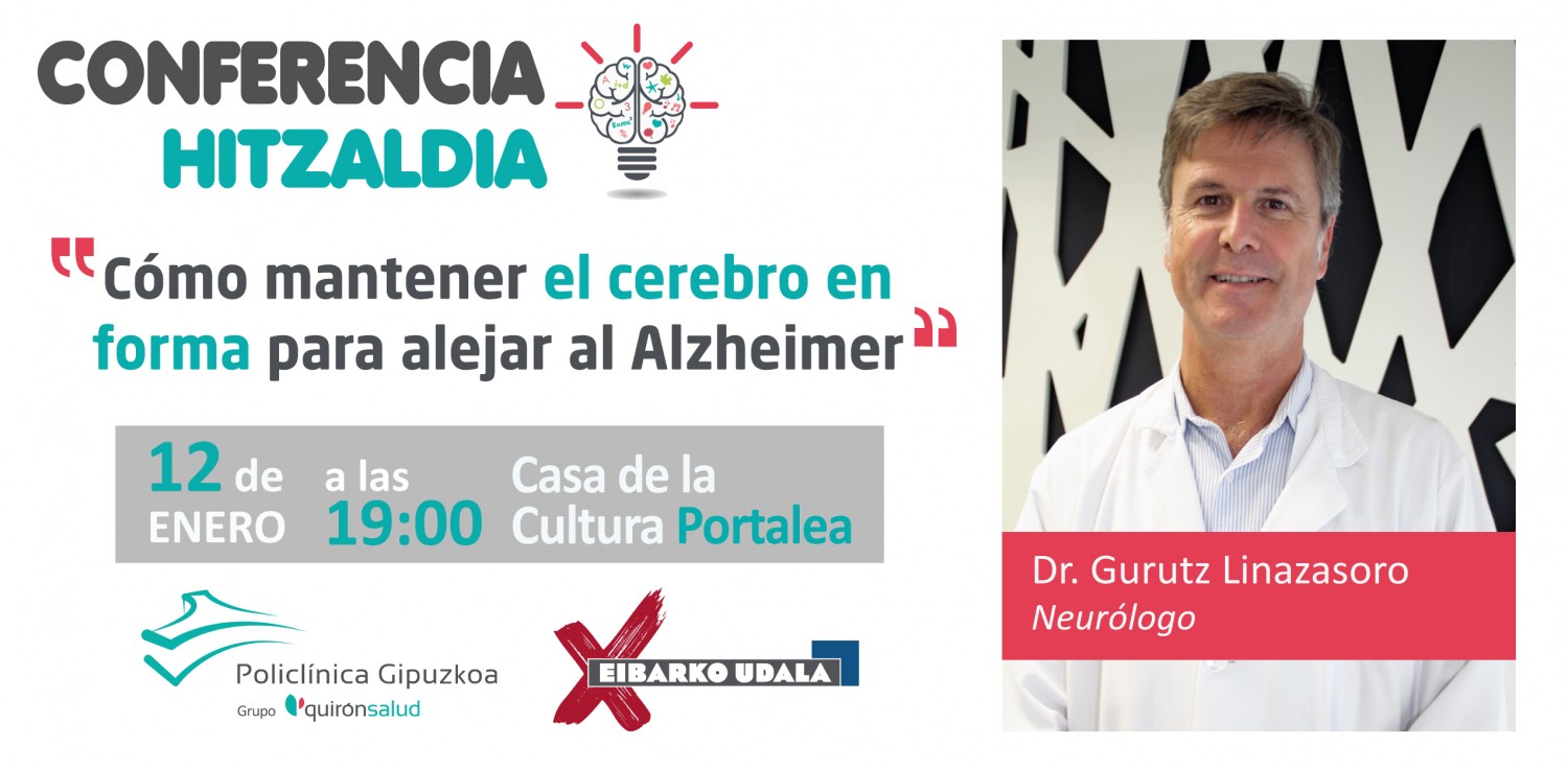 El Dr. Gurutz Linazasoro impartirá una conferencia en Eibar sobre el Alzheimer